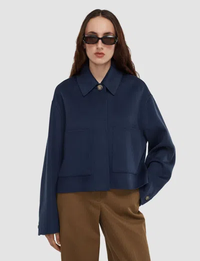 Joseph Kalaa Light Double Face Wool Jacket In Blue