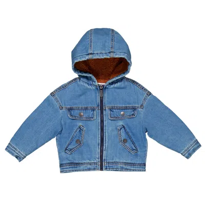 Moschino Logo-embossed Denim Jacket In Blue