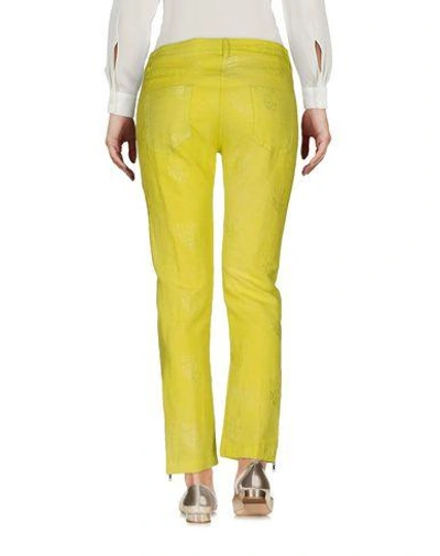 Shop Ann Demeulemeester Cropped Pants & Culottes In Yellow