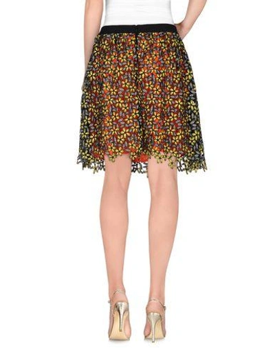 Shop Self-portrait Knee Length Skirt In Yellow