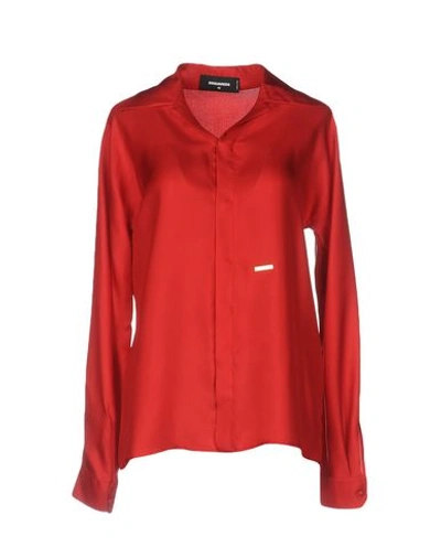 Shop Dsquared2 Silk Shirts & Blouses In Red