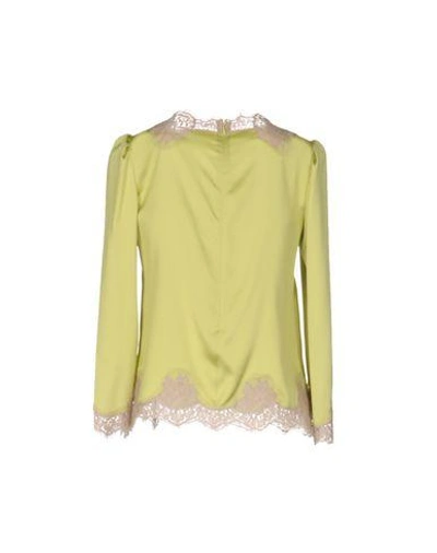 Shop Dolce & Gabbana Woman Blouse Acid Green Size 2 Silk, Cotton, Polyamide, Elastane