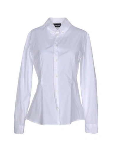 Shop Emporio Armani Solid Color Shirts & Blouses In White