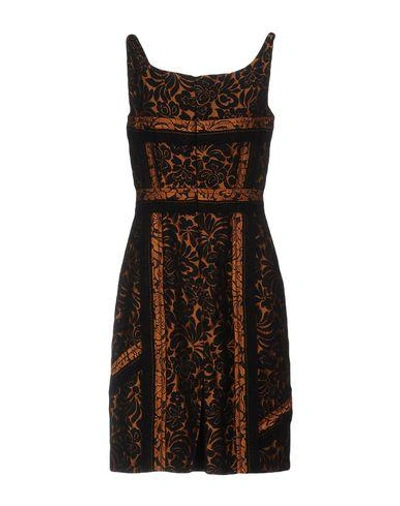 Shop Prada Knee-length Dresses In Brown