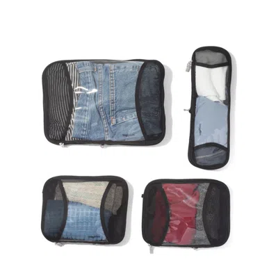 Baggallini The Jet Set Edit 4 Piece Compression Cube Set In Black