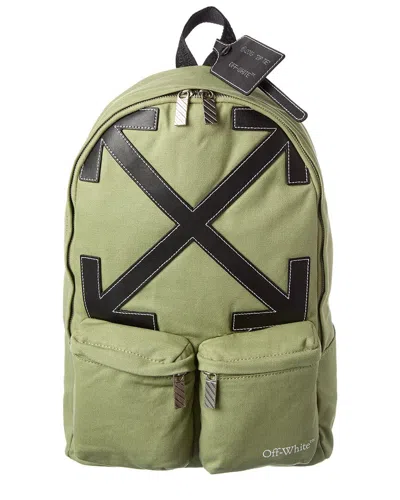 Off-white Dome Double Pocket Backpack In Green