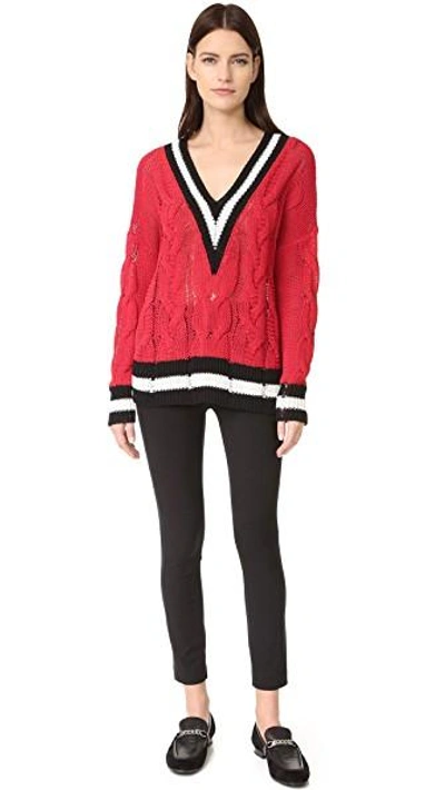 Shop Rag & Bone Emma V Neck Sweater In Red