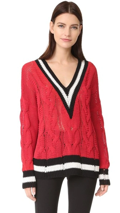 Shop Rag & Bone Emma V Neck Sweater In Red