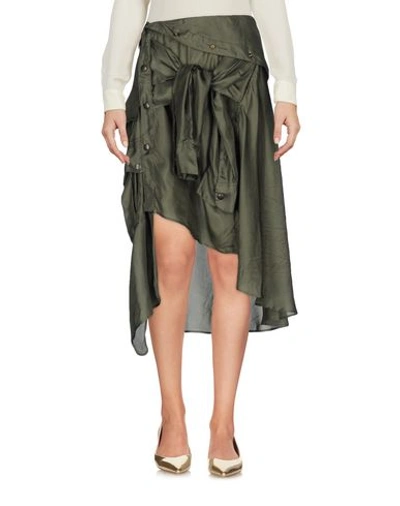 Faith Connexion Midi Skirts In Military Green