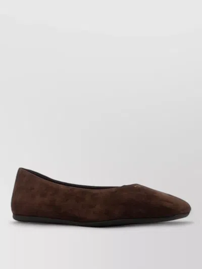 Prada Flat Sole Pointed Toe Leather Loafers In Multi