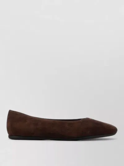 Prada Flat Sole Pointed Toe Leather Loafers In Multi