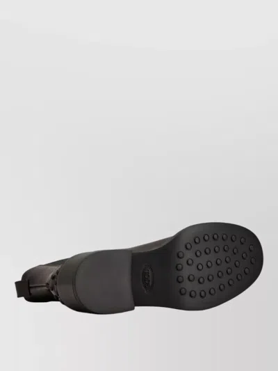 Tod's Leather Chelsea Boots Chunky Heel Pull Tab In Multi