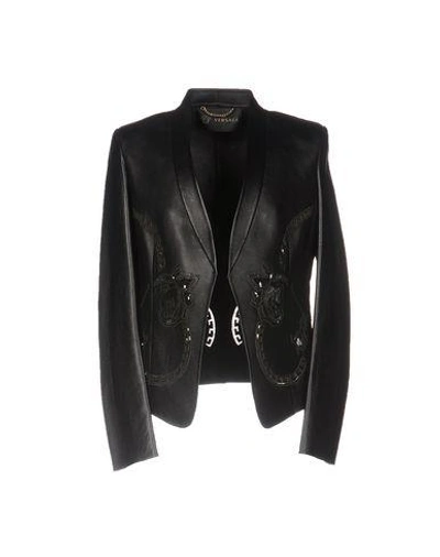 Shop Versace Blazers In Black