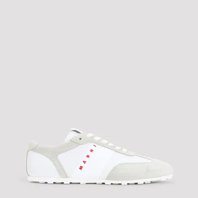 Marni Lily White Light Grey Leather Sneakers In White