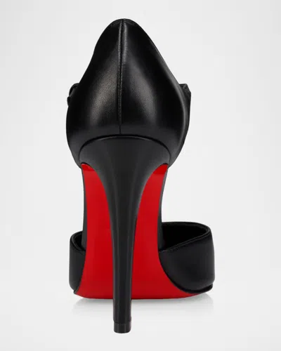 Christian Louboutin 100mm Fanny Demie Leather Ankle-strap Pumps In Black