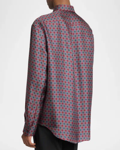 Balmain Printed Silk Shirt In Multi