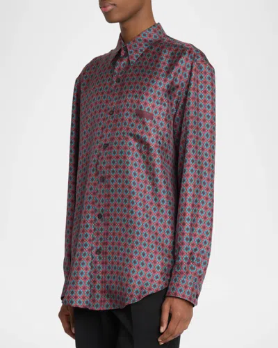 Balmain Printed Silk Shirt In Multi