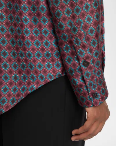 Balmain Printed Silk Shirt In Multi