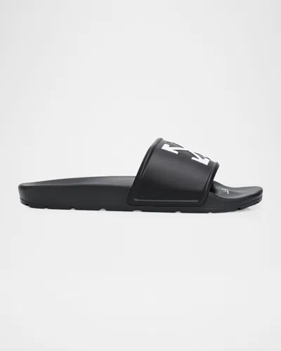 Off-white Arrows Logo-print Slides In Black