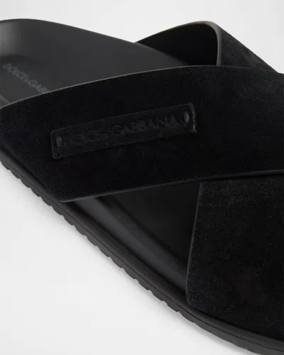 Dolce & Gabbana Sandals In Split In Black