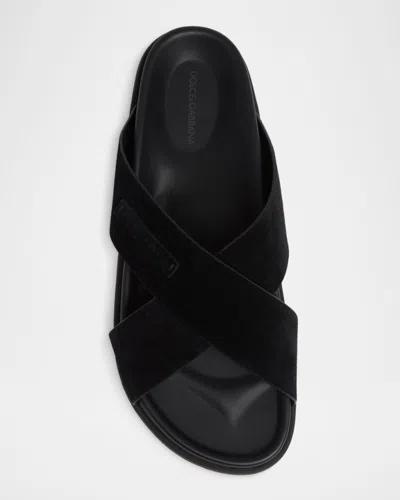 Dolce & Gabbana Sandals In Split In Black