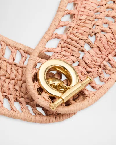 Chloé Raffia Woven Visor In Pink