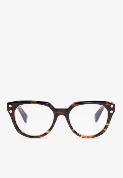 Balmain Bold Rectangular Glasses In Multi