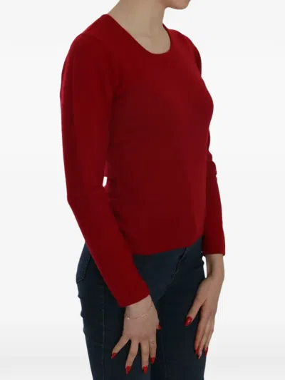 Mila Schön Elegant Red Cashmere Pullover Blouse In Red