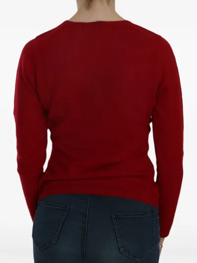 Mila Schön Elegant Red Cashmere Pullover Blouse In Red