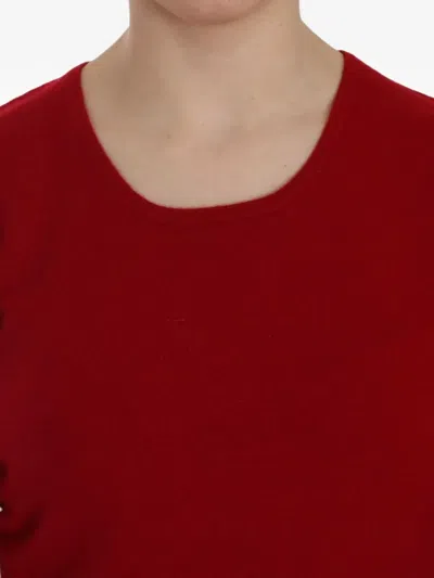 Mila Schön Elegant Red Cashmere Pullover Blouse In Red