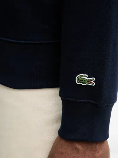 Lacoste Embossed Logo-patch Sweater In Blue