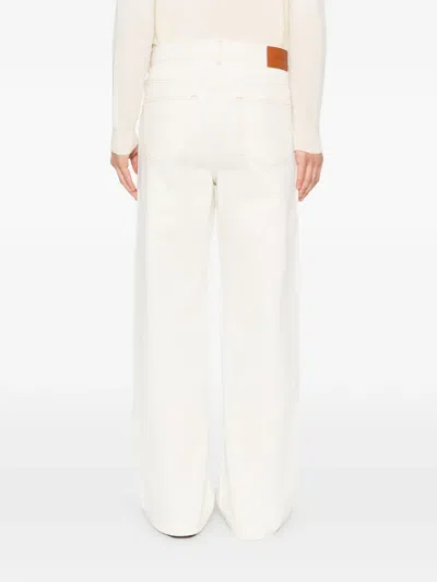 Sandro Contrast-stitch Jeans In White