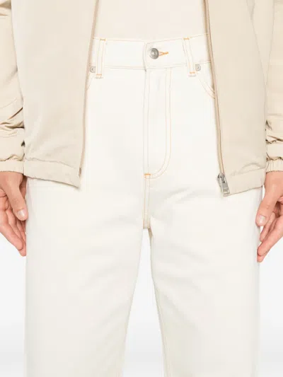 Sandro Contrast-stitch Jeans In White