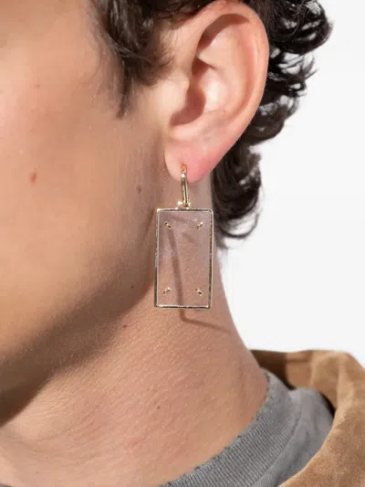 Maison Margiela Rectangular Drop Earrings In Gold