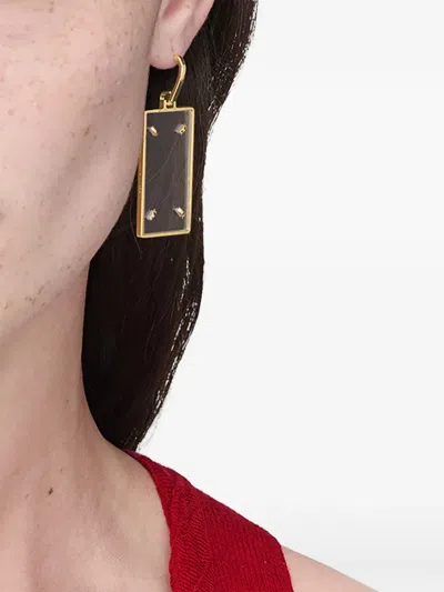 Maison Margiela Rectangular Drop Earrings In Gold