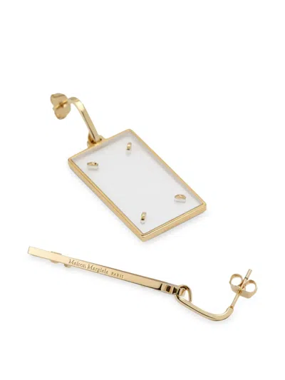 Maison Margiela Rectangular Drop Earrings In Gold