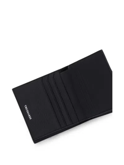 Trussardi Textured Wallet In Black