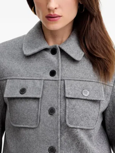 Morgan Buttoned Pocket Crop Jacket In Gray