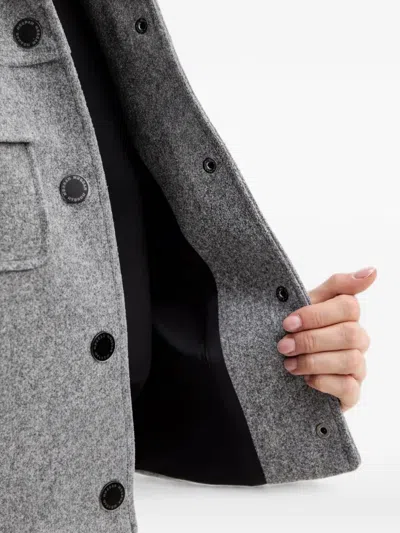 Morgan Buttoned Pocket Crop Jacket In Gray