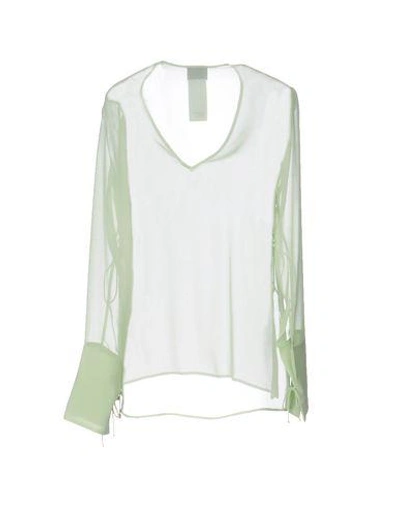 Shop Just Cavalli Blouses In Light Green