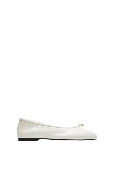 Massimo Dutti Knotted Leather Ballet Flat In Multi