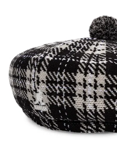 Kangol Houndstooth Pom-pom Hat In Black