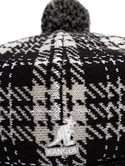 Kangol Houndstooth Pom-pom Hat In Black