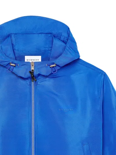 Givenchy Logo-print Hooded Jacket In Blue