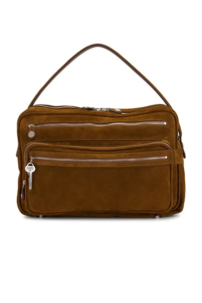 Acne Studios Camero Camera Suede V Bag In Brown