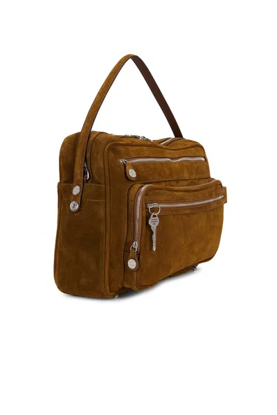 Acne Studios Camero Camera Suede V Bag In Brown