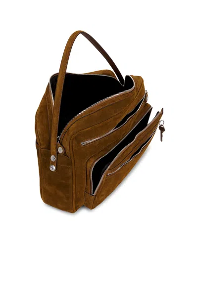 Acne Studios Camero Camera Suede V Bag In Brown