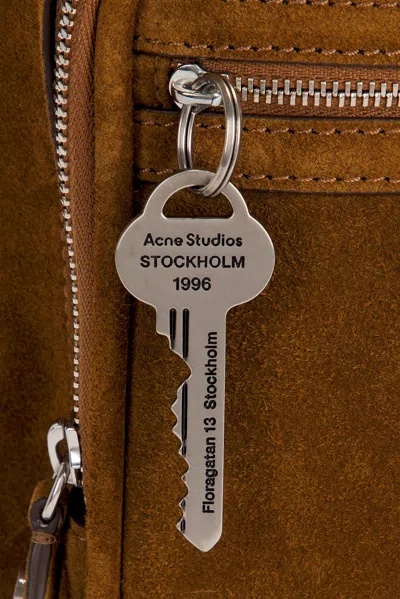 Acne Studios Camero Camera Suede V Bag In Brown