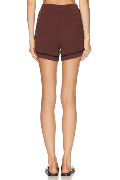 Varley Womens Ironwood Morden Cotton-knit Shorts Xs In Brown