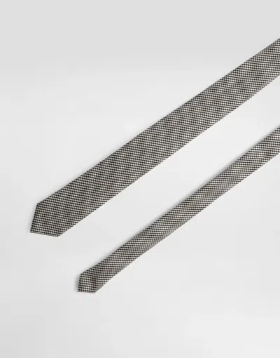 Dolce & Gabbana Check-pattern Pointed Tie In Orange